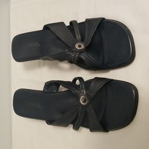 Women's black leather sandals size 8